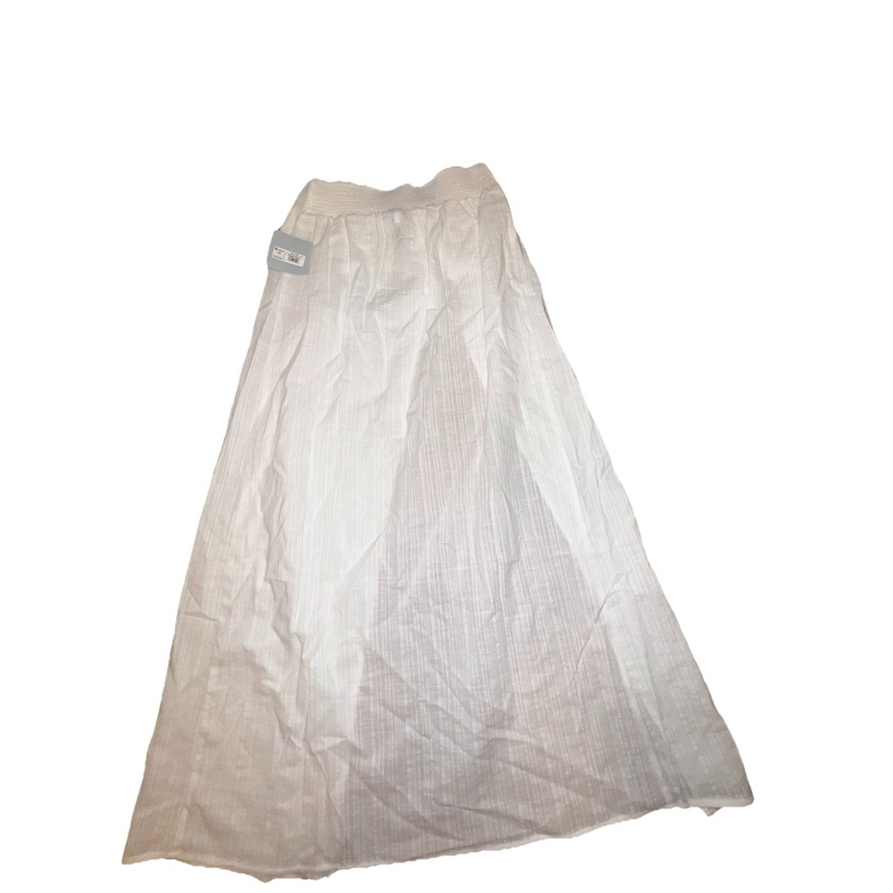Shade & Shore NWT XS White Gauze Swim Cover Up Maxi Skirt High Slit Beach Boho - Picture 5 of 15